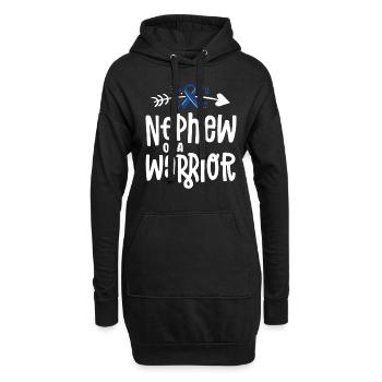 Neffe eines Krieger-Support-Teams Darmkrebs - Hoodie-Kleid - Schwarz - Vorne