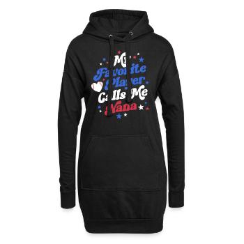 Baseball Nana Retro Oma Mein Lieblingsspieler - Hoodie-Kleid - Schwarz - Vorne