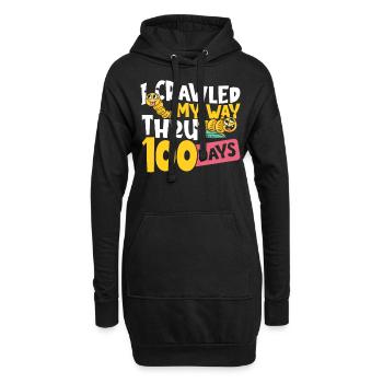 Ich kroch durch 100 Tage Schule 100. Tag der - Hoodie-Kleid - Schwarz - Vorne