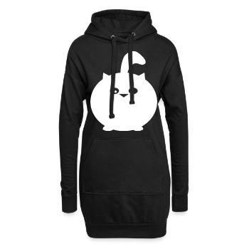 Dicke runde Katze, lustiges Katzen Design - Hoodie-Kleid - Schwarz - Vorne
