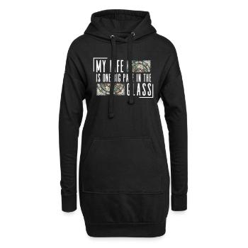Mein Leben ist eine große Scheibe im Glas - - Hoodie-Kleid - Schwarz - Vorne