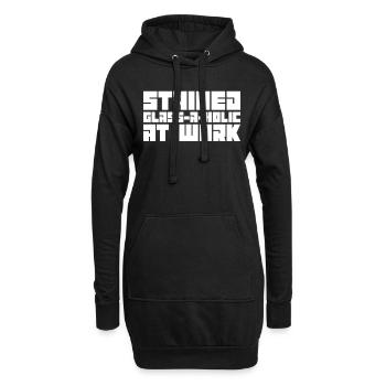 Vitrail A-Holic au travail - - Sweat-shirt à capuche long Femme - noir - Devant