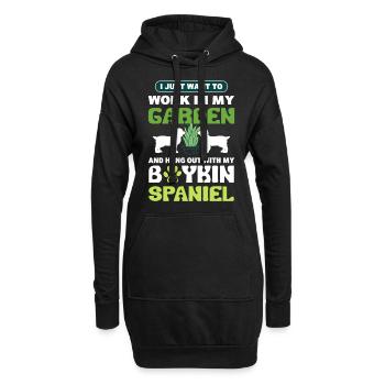 In meinem Garten arbeiten und mit meinem Boykin - Hoodie-Kleid - Schwarz - Vorne