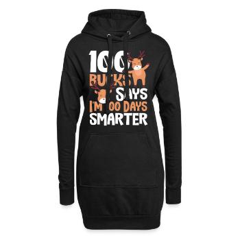 100 Bucks sagen, ich bin 100 Tage klüger 100 Tage - Hoodie-Kleid - Schwarz - Vorne