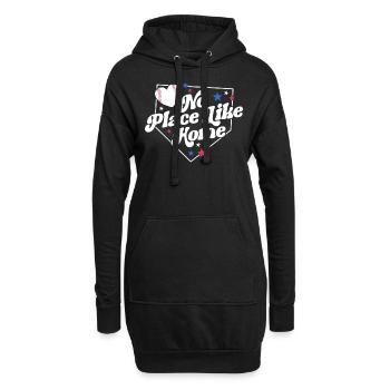 Kein Ort wie zu Hause Baseball Shirt Retro Baseball - Hoodie-Kleid - Schwarz - Vorne