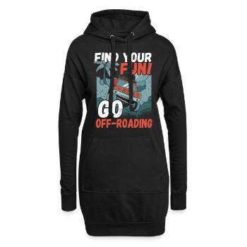 Trouvez votre plaisir! Sortez des sentiers battus - Sweat-shirt à capuche long Femme - noir - Devant