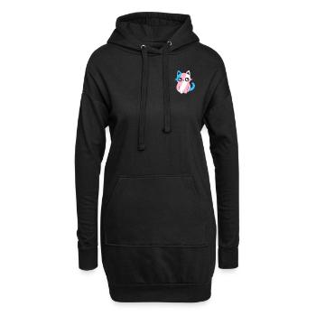 Mois de la fierté transgenre subtile LGBT Kawaii Cat - Sweat-shirt à capuche long Femme - noir - Devant