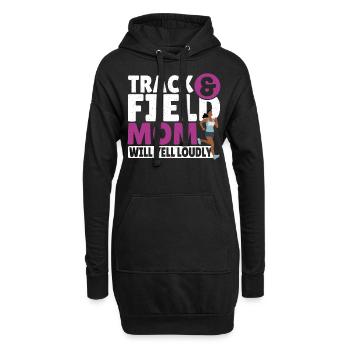 Leichtathletik Mom Will Yell Loudly Leichtathletik - Hoodie-Kleid - Schwarz - Vorne