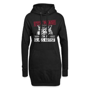 Ätzen, bitte! Ich bin ein Glaskünstler - - Hoodie-Kleid - Schwarz - Vorne