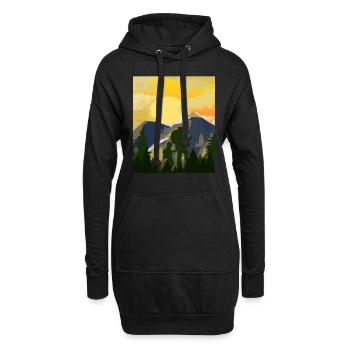 Montagnes de géocachette Father Son - Geocaching Geocacher - Sweat-shirt à capuche long Femme - noir - Devant