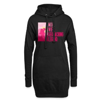 Mère. Femme. Légende du géocaching. - Géocaching - Sweat-shirt à capuche long Femme - noir - Devant