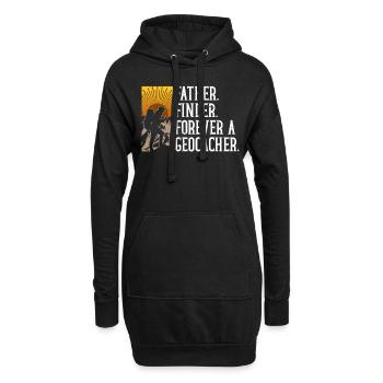 Père. Trouveur. Toujours un géocacheur. - - Sweat-shirt à capuche long Femme - noir - Devant