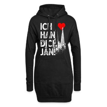 Ich Han Dich Jän Kölsch Kölle Kölner Karneval Köln - Hoodie-Kleid - Schwarz - Vorne