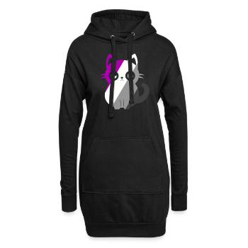 Niedliche Ace Cat Asexual Pride Month Niedliche Kawaii LGBT - Hoodie-Kleid - Schwarz - Vorne