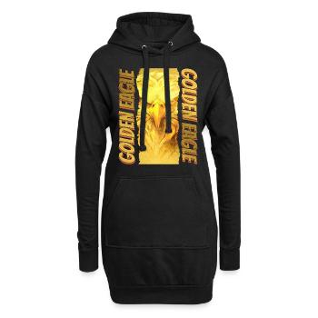 Eagle Head Gold Bird of Prey Bird Animal Nature - Sweat-shirt à capuche long Femme - noir - Devant