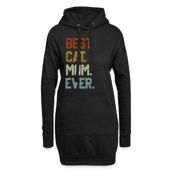 Meilleure maman chat Meilleure maman chat Jamais Motif de chat - Sweat-shirt à capuche long Femme - noir - Devant