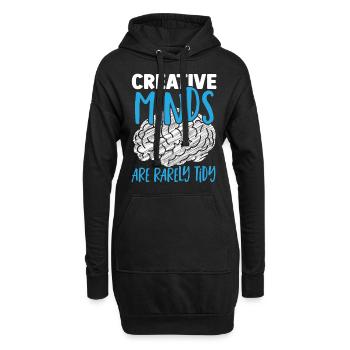 Les esprits créatifs sont rarement rangés - Sweat-shirt à capuche long Femme - noir - Devant