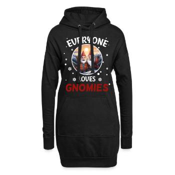 Jeder liebt Gnome Zwerge Weihnachtsmann - Hoodie-Kleid - Schwarz - Vorne