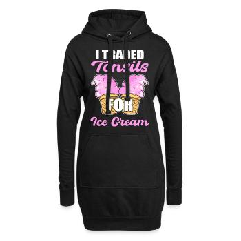 Amygdalectomie J’ai échangé les amygdales pour - Sweat-shirt à capuche long Femme - noir - Devant