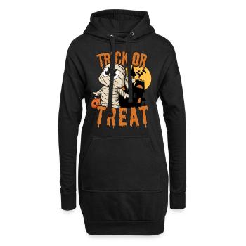 Halloween Trick or Treat avec Creepy Mummy - Sweat-shirt à capuche long Femme - noir - Devant