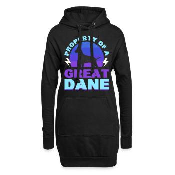 Eigentum eines Doggenhundeliebhabers - Hoodie-Kleid - Schwarz - Vorne