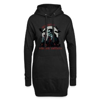 Vampire boire du café, Dracula, Halloween - Sweat-shirt à capuche long Femme - noir - Devant