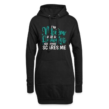 Je suis une maman et une avocate rien ne me fait peur - Sweat-shirt à capuche long Femme - noir - Devant