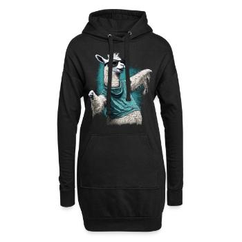 Dancing Llama Llamas Alpaca Animal Gift Idea - Hoodie Dress - black - Front