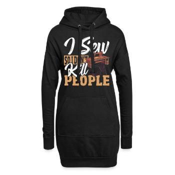 Je couds pour ne pas tuer les gens Couture - Sweat-shirt à capuche long Femme - noir - Devant