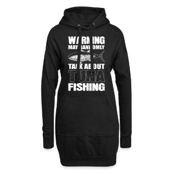 L’avertissement de thon peut apparaître au hasard - Sweat-shirt à capuche long Femme - noir - Devant