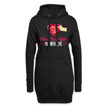 La première règle de maman : - Pan With Love - Goldpanning - Sweat-shirt à capuche long Femme - noir - Devant