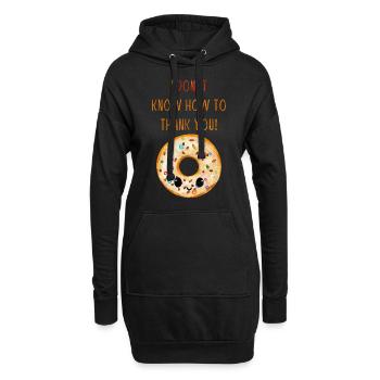 I Donut Know How To Thank You! Süßer Donut Spruch - Hoodie-Kleid - Schwarz - Vorne