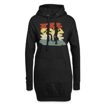 Groovy Retro-Design aus den 70ern: Funky & Vintage - Hoodie-Kleid - Schwarz - Vorne