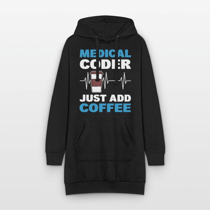 Codeur médical Il suffit d’ajouter du café Sweat-shirt à capuche long Femme
