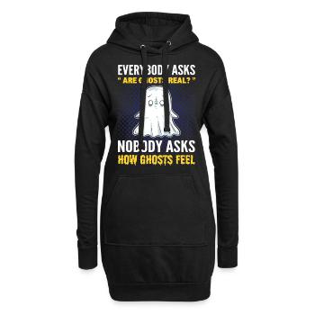 Tout le monde demande: les fantômes sont-ils réels? Chasse aux fantômes - Sweat-shirt à capuche long Femme - noir - Devant