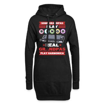 Manche Großväter spielen Bingo Echte Großväter - Hoodie-Kleid - Schwarz - Vorne