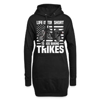 Trike - Hoodie-Kleid - Schwarz - Vorne