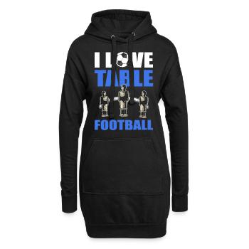 Tischfußball Ich liebe Tischfußball - Hoodie-Kleid - Schwarz - Vorne