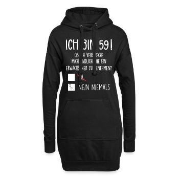 Ich Bin 59! - 59. Geburtstag 59 - Hoodie-Kleid - Schwarz - Vorne