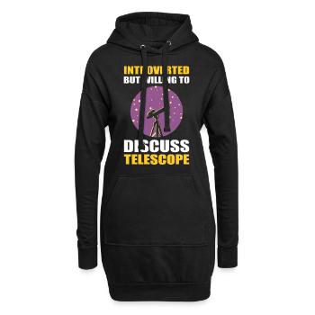 Stargazing Introvertiert, aber bereit, über - Hoodie-Kleid - Schwarz - Vorne
