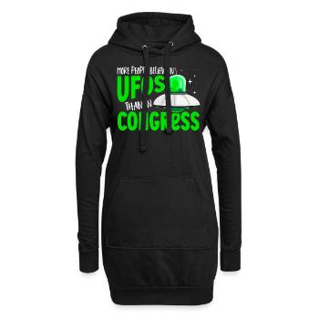 More People Believe In UFOS Than in Congress UFO - Hoodie Dress - black - Front