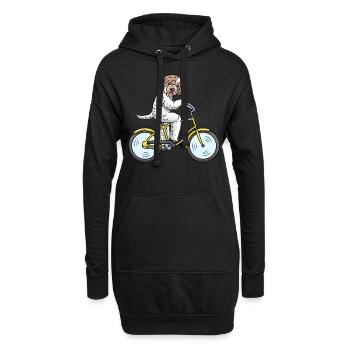 Lagotto Romagnolo Hund Auf Einem Fahrrad - Hoodie-Kleid - Schwarz - Vorne