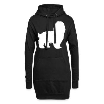Chien bichon havanais - Sweat-shirt à capuche long Femme - noir - Devant
