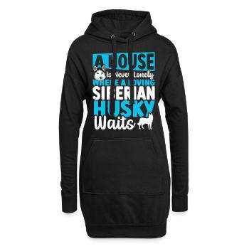 Une maison n’est jamais seule si un - Sweat-shirt à capuche long Femme - noir - Devant