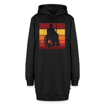 19 Wheelchair Retro Background - Hoodie-Kleid - Schwarz - Vorne