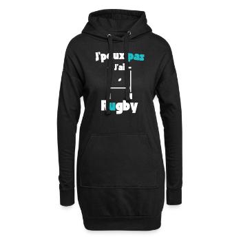 J'peux pas j'ai rugby - Sweat-shirt à capuche long Femme - noir - Devant