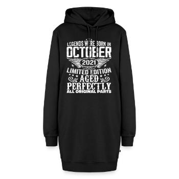 Legenden werden im Oktober 2021 geboren - 2021 - Hoodie-Kleid - Schwarz - Vorne