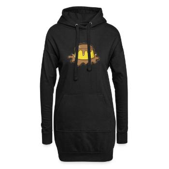 cremiger Pudding mit Schokosoße Nachspeise - Hoodie-Kleid - Schwarz - Vorne