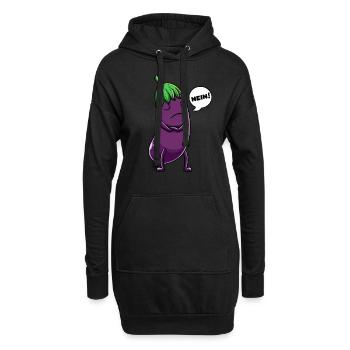 Aubergine Obst Und Gemüse - Hoodie-Kleid - Schwarz - Vorne