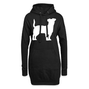Jack Russell Terrier - Hoodie-Kleid - Schwarz - Vorne